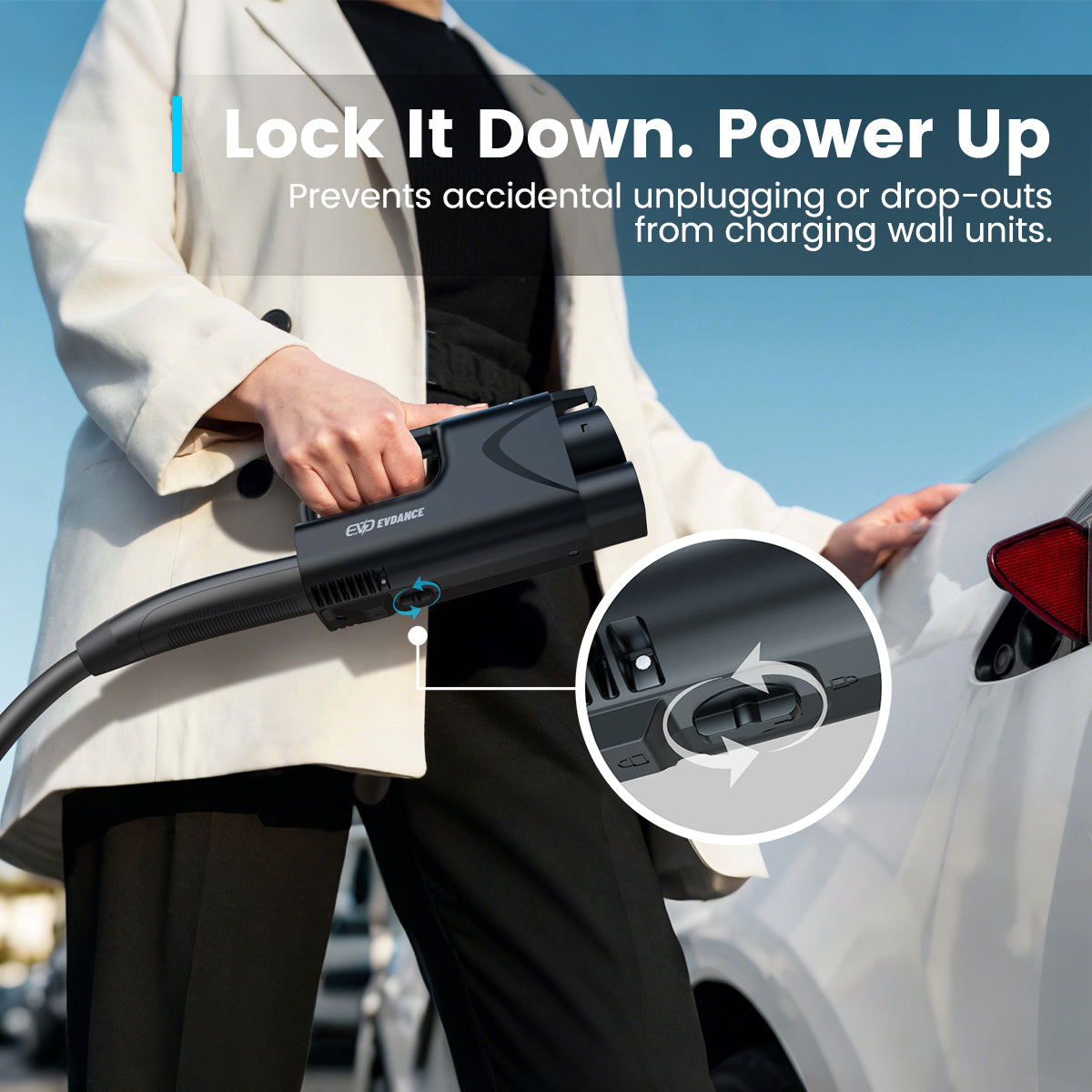 EVDANCE Pulse Fusion NACS DC To CCS1 Adapter Prevents accidental unplugging or drop-outs from charging wall units | Lcok it down, Power Up