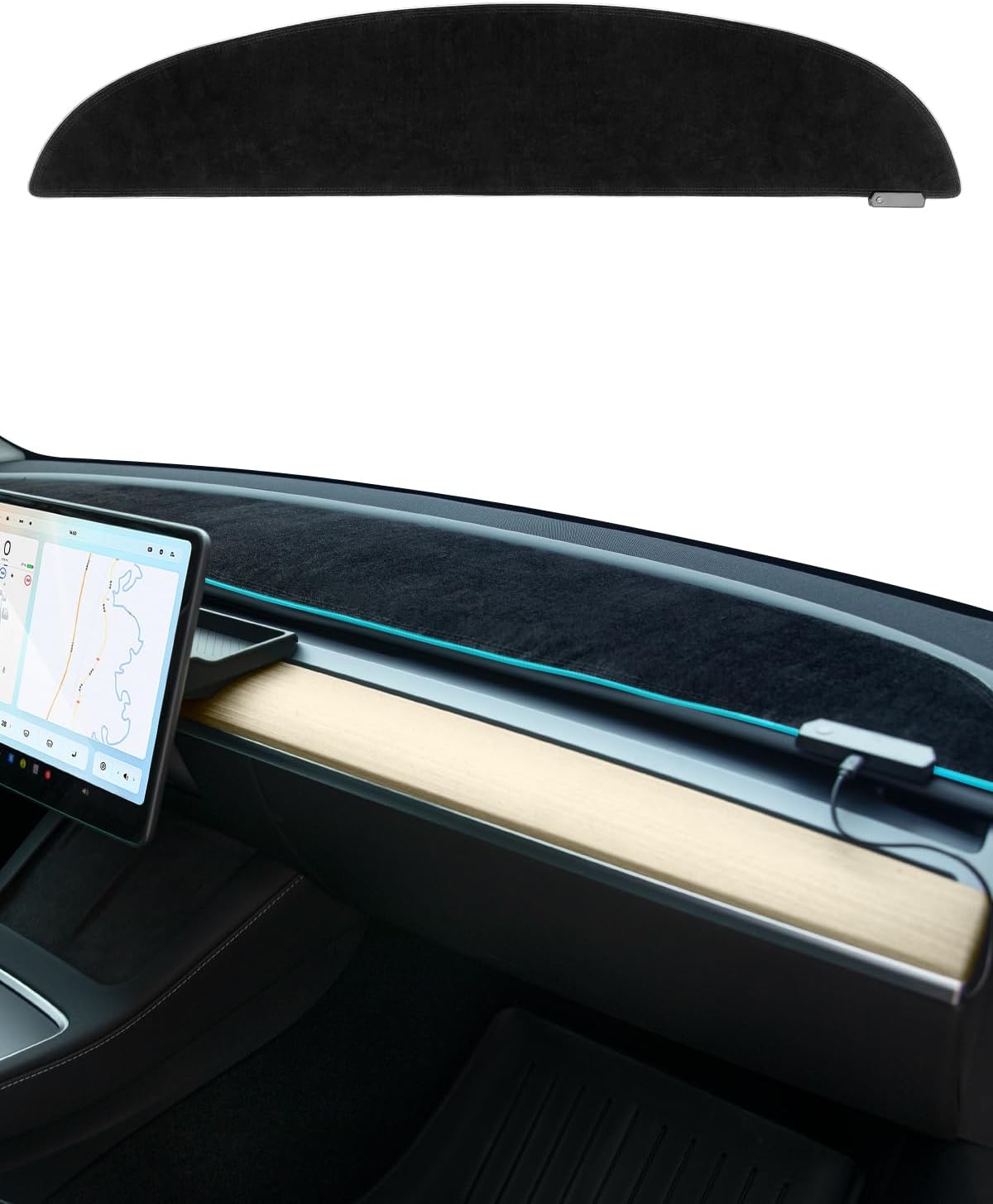 Tesla Model 3 Y Dashboard Cover with Interior Neon Lights - EVDANCE