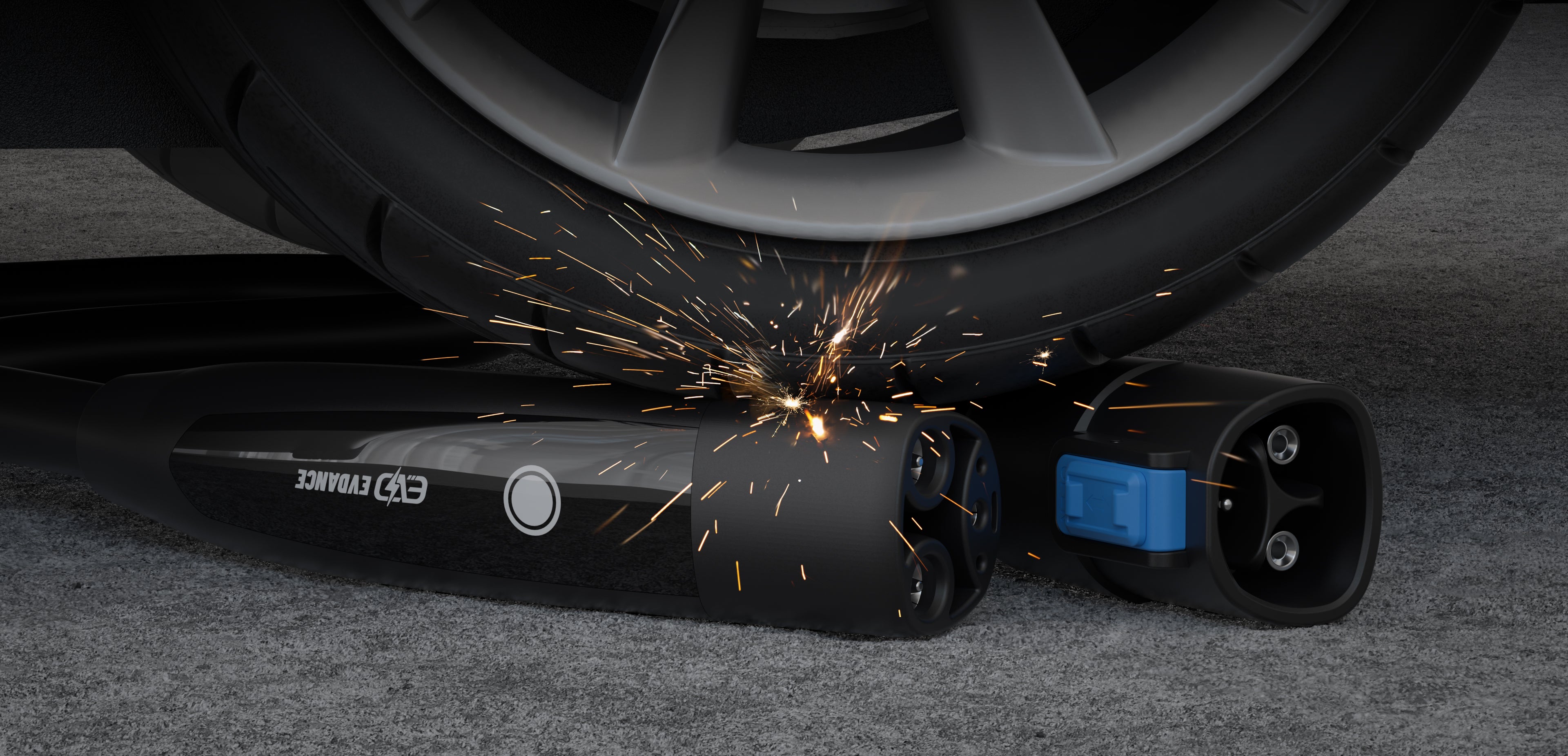 EVDANCE Tesla extension cables can withstand the crush of a 2.5-ton car.