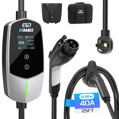 EVDANCE 240V 40A Portable Home 2 in 1 Electric Vehicle EV Charger