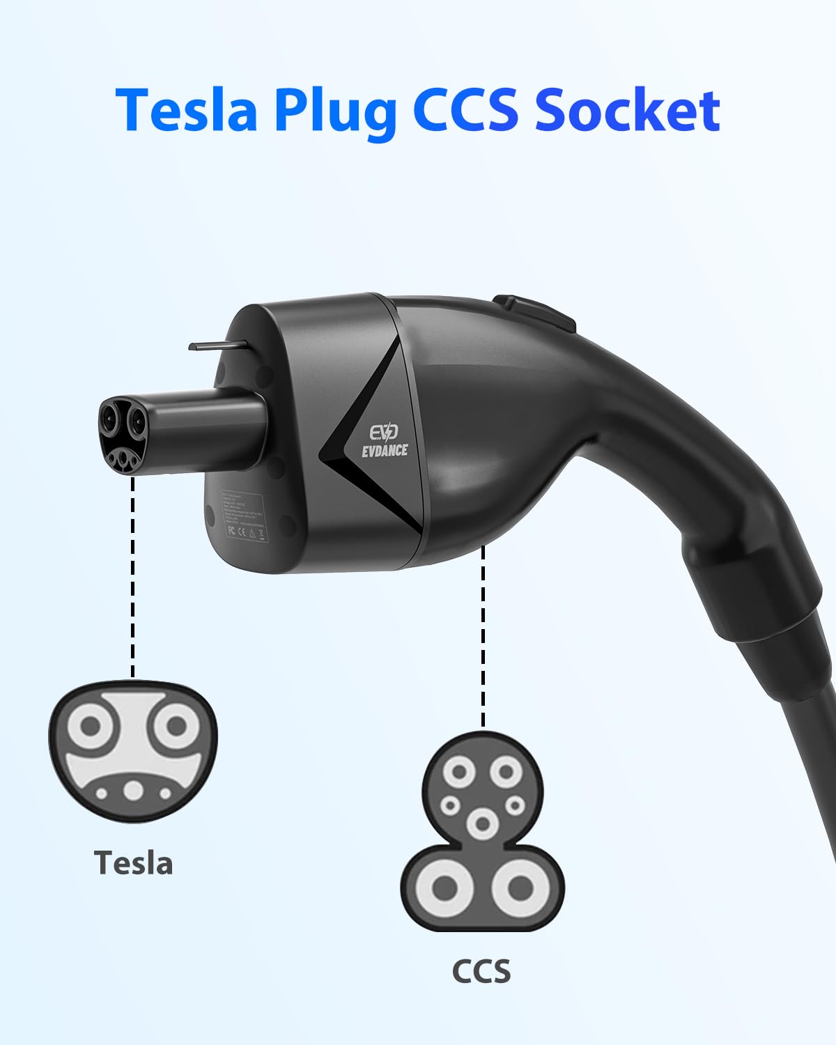 EVDANCE 250KW Power DC Charging CCS Combo 1 To Tesla Adapter