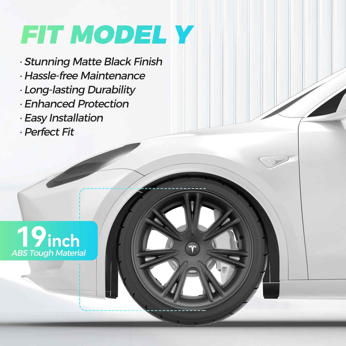 EVDANCE Tesla Model Y 19" Sport Wheel Covers Hubcaps(x4)